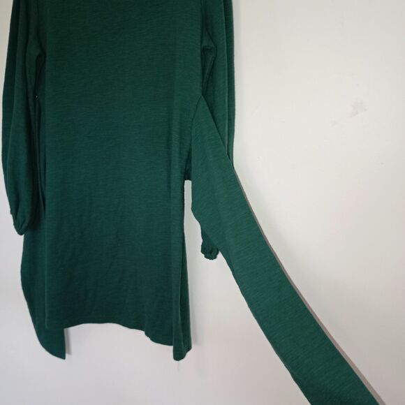 R Vivimos women's mini dress, size L, Olive Green, with front bow, puffed textur - Picture 6 of 13